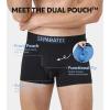 imageSeparatec Dual Pouch Mens Underwear Breathable Cooling Rayon Made from Bamboo Underwear Men Boxer Briefs and Trunks 7 PackDual Pouch  Trunks  Black