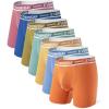 imageSeparatec Cotton Dual Pouch Mens Underwear Comfortable Soft Breathable Everyday Boxer Briefs for men 7 PackMon Blue  Fri Blue  Wed Green  Cardamom Green  Thu Orange  Sat Red  Tue Yellow