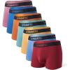 imageSeparatec Dual Pouch Mens Underwear Breathable Cooling Rayon Made from Bamboo Underwear Men Boxer Briefs and Trunks 7 PackDual Pouch  Trunks  Bright BlueLight BlueRedOrangeYellowLight GreenMarron