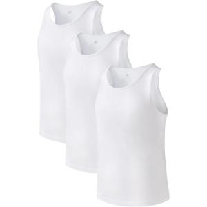 imageDAVID ARCHY Mens Tank Top Bamboo Rayon Undershirts Tank Shirt MoistureWicking AShirt for Men 3 or 5 PackTank Top White Cotton