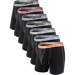 imageSeparatec Cotton Dual Pouch Mens Underwear Comfortable Soft Breathable Everyday Boxer Briefs for men 7 PackBlack  Everyday Underwear