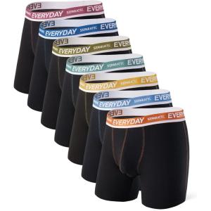 imageSeparatec Cotton Dual Pouch Mens Underwear Comfortable Soft Breathable Everyday Boxer Briefs for men 7 PackBlack7 Pack