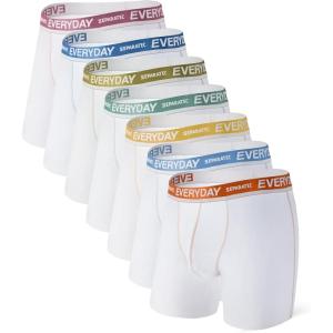 imageSeparatec Cotton Dual Pouch Mens Underwear Comfortable Soft Breathable Everyday Boxer Briefs for men 7 PackWhite
