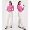 imageDAVID ARCHY Womens Bodysuits Long Sleeve Double Lined Soft Slimming Fit Round NeckBarbie Pink