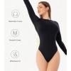 imageDAVID ARCHY Womens Bodysuits Long Sleeve Double Lined Soft Slimming Fit Round NeckBlack