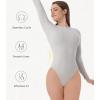 imageDAVID ARCHY Womens Bodysuits Long Sleeve Double Lined Soft Slimming Fit Round NeckLight Grey