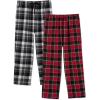 imageDAVID ARCHY Mens Flannel Pajama Pants Soft Cotton PJ Bottoms Warm Plaid Lounge Sleep Pants with Pockets Relaxed Fit 2packBlack Grey White Plaid Red Green Plaid
