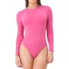 imageDAVID ARCHY Womens Bodysuits Long Sleeve Double Lined Soft Slimming Fit Round NeckBarbie Pink