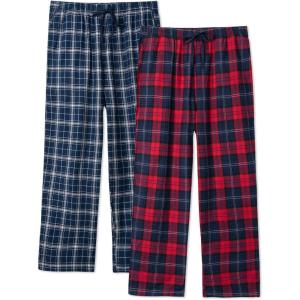 imageDAVID ARCHY Mens Flannel Pajama Pants Soft Cotton PJ Bottoms Warm Plaid Lounge Sleep Pants with Pockets Relaxed Fit 2packNavy Blue PlaidMaroon Plaid
