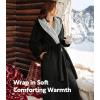 imageDAVID ARCHY Plush Robes for Women Warm Thick Fleece Fluffy Luxury Cozy Soft Hooded Bathrobe Winter House Full LengthAblack