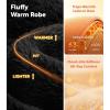 imageDAVID ARCHY Plush Robes for Women Warm Thick Fleece Fluffy Luxury Cozy Soft Hooded Bathrobe Winter House Full LengthAblack