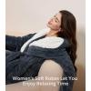 imageDAVID ARCHY Plush Robes for Women Warm Thick Fleece Fluffy Luxury Cozy Soft Hooded Bathrobe Winter House Full LengthAdark Gray