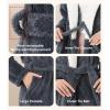 imageDAVID ARCHY Plush Robes for Women Warm Thick Fleece Fluffy Luxury Cozy Soft Hooded Bathrobe Winter House Full LengthAdark Gray