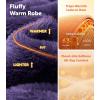 imageDAVID ARCHY Plush Robes for Women Warm Thick Fleece Fluffy Luxury Cozy Soft Hooded Bathrobe Winter House Full LengthAdeep Grape Purple