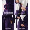 imageDAVID ARCHY Plush Robes for Women Warm Thick Fleece Fluffy Luxury Cozy Soft Hooded Bathrobe Winter House Full LengthAdeep Grape Purple