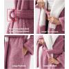 imageDAVID ARCHY Plush Robes for Women Warm Thick Fleece Fluffy Luxury Cozy Soft Hooded Bathrobe Winter House Full LengthAlight Purple