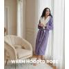 imageDAVID ARCHY Plush Robes for Women Warm Thick Fleece Fluffy Luxury Cozy Soft Hooded Bathrobe Winter House Full LengthApurple Grey