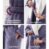 imageDAVID ARCHY Plush Robes for Women Warm Thick Fleece Fluffy Luxury Cozy Soft Hooded Bathrobe Winter House Full LengthApurple Grey