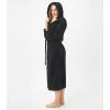 imageDAVID ARCHY Plush Robes for Women Warm Thick Fleece Fluffy Luxury Cozy Soft Hooded Bathrobe Winter House Full LengthBblack