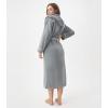 imageDAVID ARCHY Plush Robes for Women Warm Thick Fleece Fluffy Luxury Cozy Soft Hooded Bathrobe Winter House Full LengthBmedium Grey
