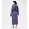 imageDAVID ARCHY Plush Robes for Women Warm Thick Fleece Fluffy Luxury Cozy Soft Hooded Bathrobe Winter House Full LengthBpurple Grey