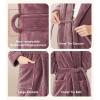 imageDAVID ARCHY Plush Robes for Women Warm Thick Fleece Fluffy Luxury Cozy Soft Hooded Bathrobe Winter House Full LengthBrose Purple