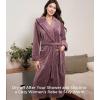 imageDAVID ARCHY Plush Robes for Women Warm Thick Fleece Fluffy Luxury Cozy Soft Hooded Bathrobe Winter House Full LengthBrose Purple