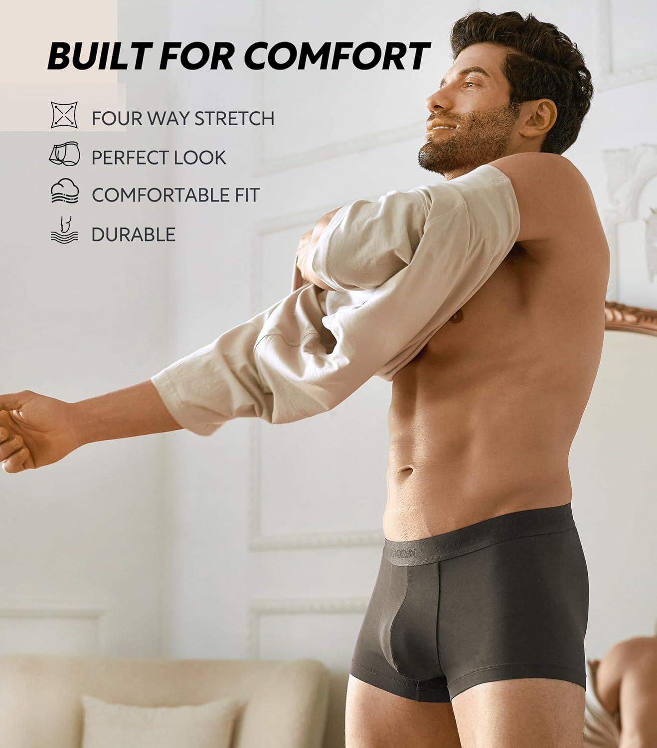 imageDAVID ARCHY Mens Underwear Ultra Soft Modal Support Pouch Trunks Moisture Wicking Boxer Briefs for Men MultipackMulticolorno Fly