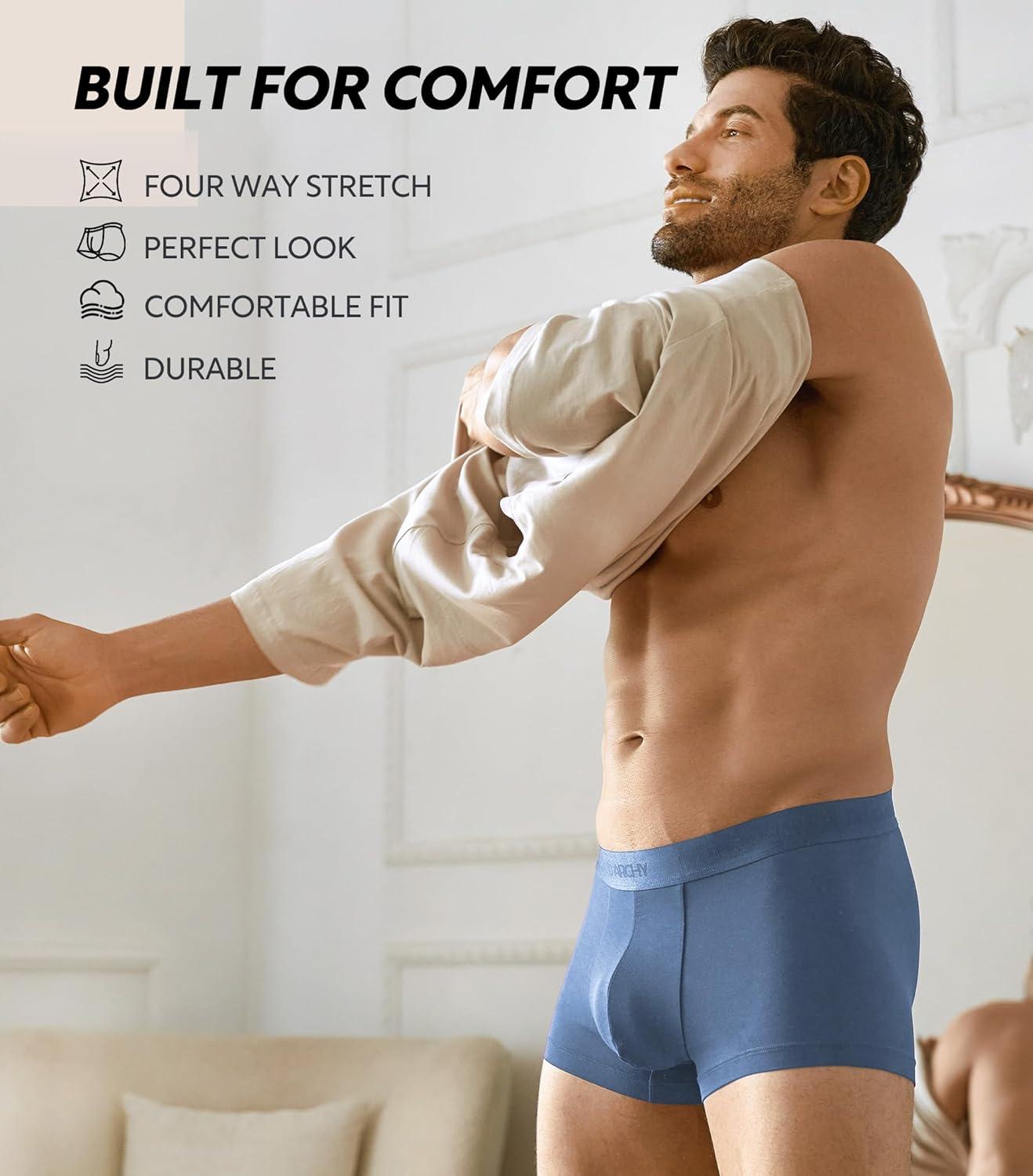 imageDAVID ARCHY Mens Underwear Ultra Soft Modal Support Pouch Trunks Moisture Wicking Boxer Briefs for Men MultipackSeven Colorsno Fly