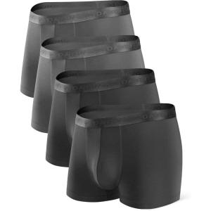 imageDAVID ARCHY Mens Underwear Ultra Soft Modal Support Pouch Trunks Moisture Wicking Boxer Briefs for Men MultipackBlackDark Grayno Fly