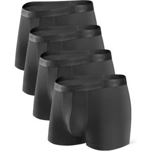 imageDAVID ARCHY Mens Underwear Ultra Soft Modal Support Pouch Trunks Moisture Wicking Boxer Briefs for Men MultipackBlackno Fly