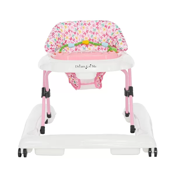 2-in-1 Ava Baby Walker, Easy Convertible Baby Walker, Walk Behind, Height Adjustable Seat, Added Back Support, Detachable-Toy Slate, Teal Pink