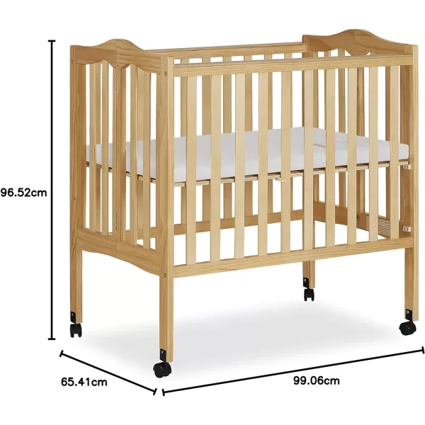 2-in-1 Lightweight Folding Portable Stationary Side Crib in Espresso, Greenguard Gold Certified, Baby Crib to Playpen, Folds Flat for Storage, Locking Wheels