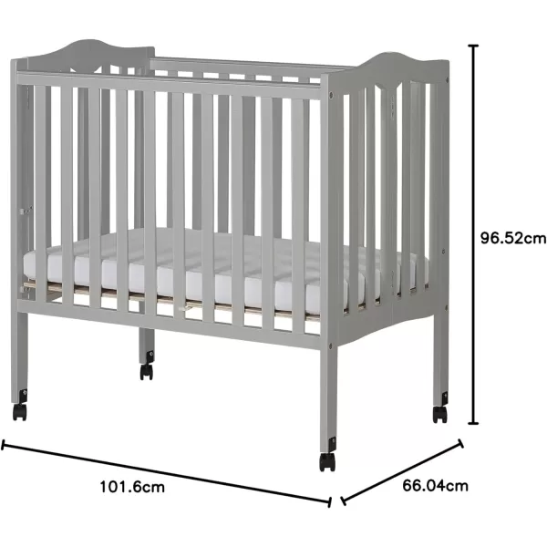 2-in-1 Lightweight Folding Portable Stationary Side Crib in Espresso, Greenguard Gold Certified, Baby Crib to Playpen, Folds Flat for Storage, Locking Wheels