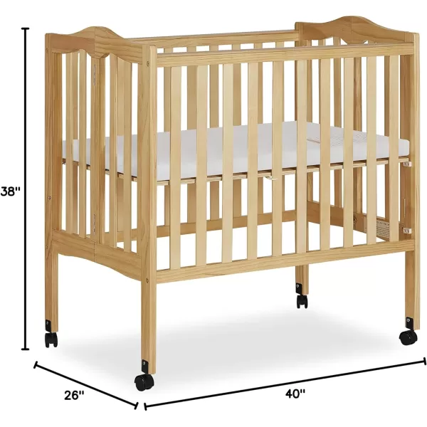 2-in-1 Lightweight Folding Portable Stationary Side Crib in Espresso, Greenguard Gold Certified, Baby Crib to Playpen, Folds Flat for Storage, Locking Wheels