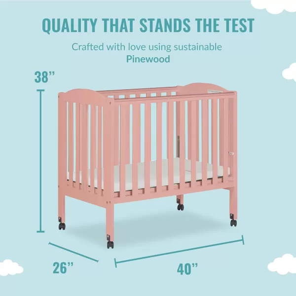 2 in 1 Portable Folding Stationary Side Crib in Cherry, Greenguard Gold Certified , 2 Piece Set