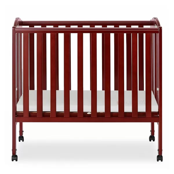 2 in 1 Portable Folding Stationary Side Crib in Cherry, Greenguard Gold Certified , 2 Piece Set