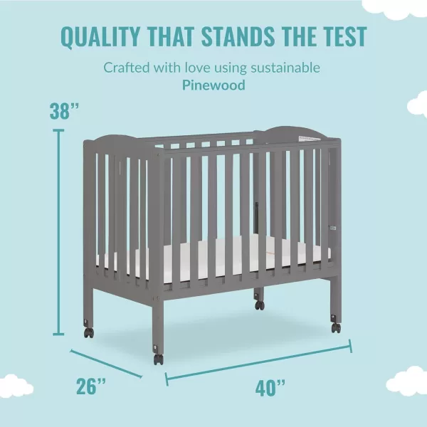 2 in 1 Portable Folding Stationary Side Crib in Cherry, Greenguard Gold Certified , 2 Piece Set