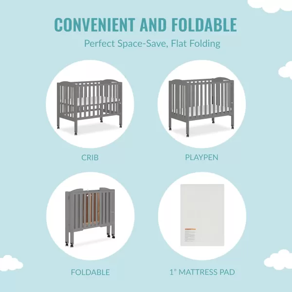 2 in 1 Portable Folding Stationary Side Crib in Cherry, Greenguard Gold Certified , 2 Piece Set