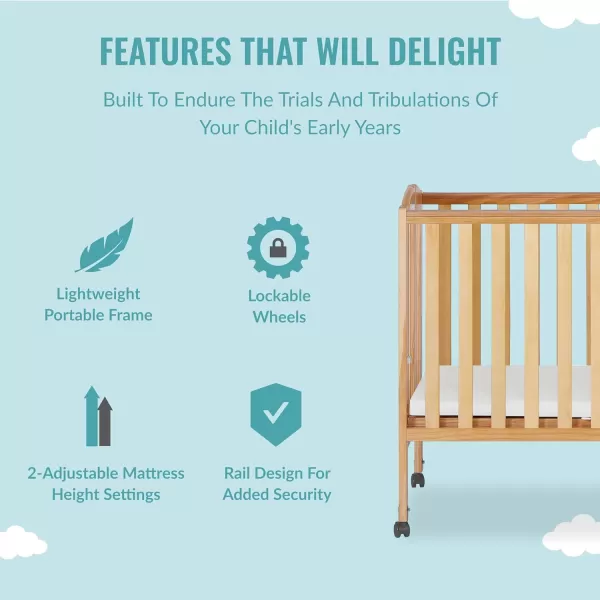 2 in 1 Portable Folding Stationary Side Crib in Cherry, Greenguard Gold Certified , 2 Piece Set