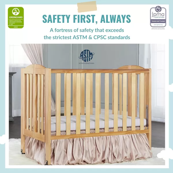 2 in 1 Portable Folding Stationary Side Crib in Cherry, Greenguard Gold Certified , 2 Piece Set