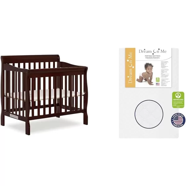 Aden 4-in-1 Convertible Mini Crib In Black, Greenguard Gold Certified, Non-Toxic Finish, New Zealand Pinewood, With 3 Mattress Height Settings