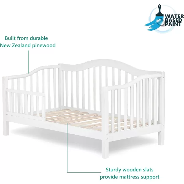 Austin Toddler Day Bed in White, Greenguard Gold Certified 54x30x29 Inch 