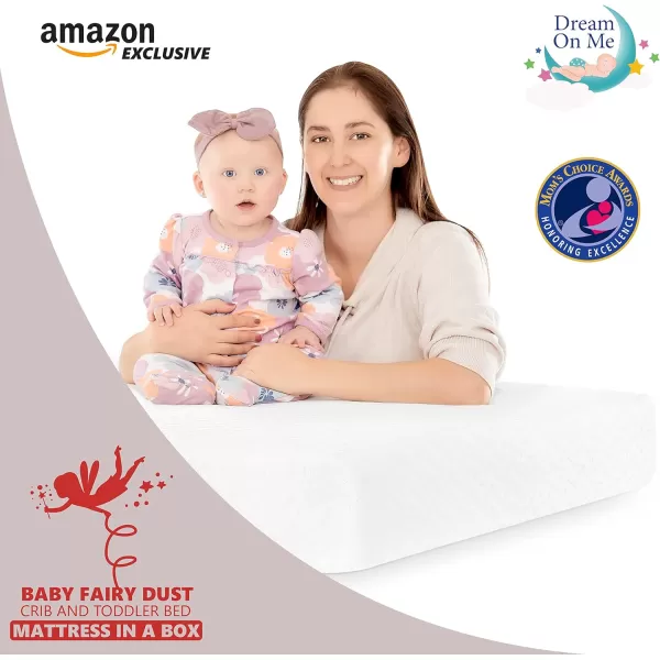 Baby Fairy 5” Foam Crib &amp; Toddler Bed Mattress in a Box, White I Greenguard Gold Certified I JPMA Certified