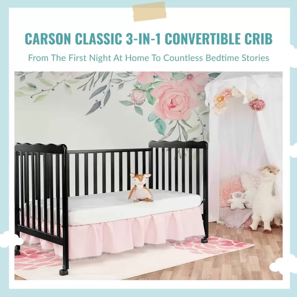 Carson Classic 3-in-1 Convertible Crib in White