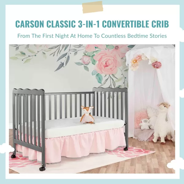 Carson Classic 3-in-1 Convertible Crib in White