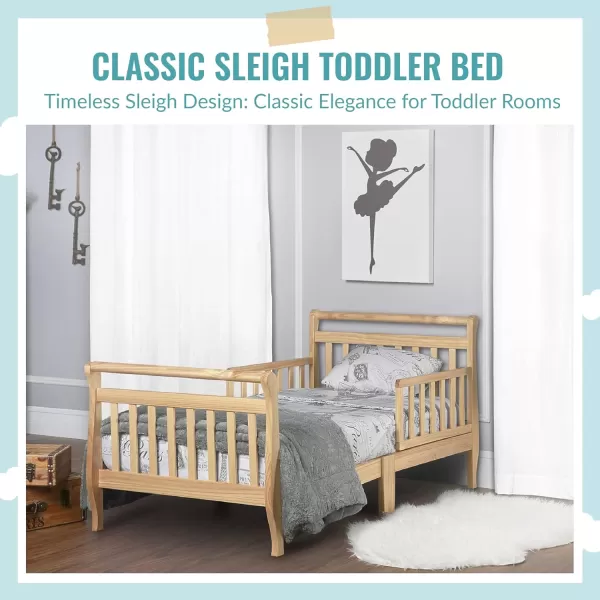 Classic Sleigh Toddler Bed in Lime Green, JPMA Certified, Comes with Safety Rails, Non-Toxic Finishes, Low to Floor Design, Wooden Nursery Furniture