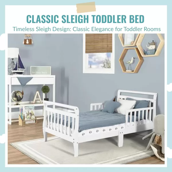 Classic Sleigh Toddler Bed in Lime Green, JPMA Certified, Comes with Safety Rails, Non-Toxic Finishes, Low to Floor Design, Wooden Nursery Furniture