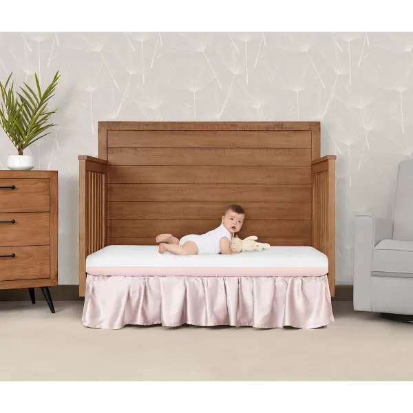 Dream On Me 2 in 1 Infant Crib and Toddler Bed Mattress | Greenguard Gold and JPMA Certified Crib Mattress | Copper-Infused Toddler Layer | Removable Zipper Cover | Pure Zen White and Pink