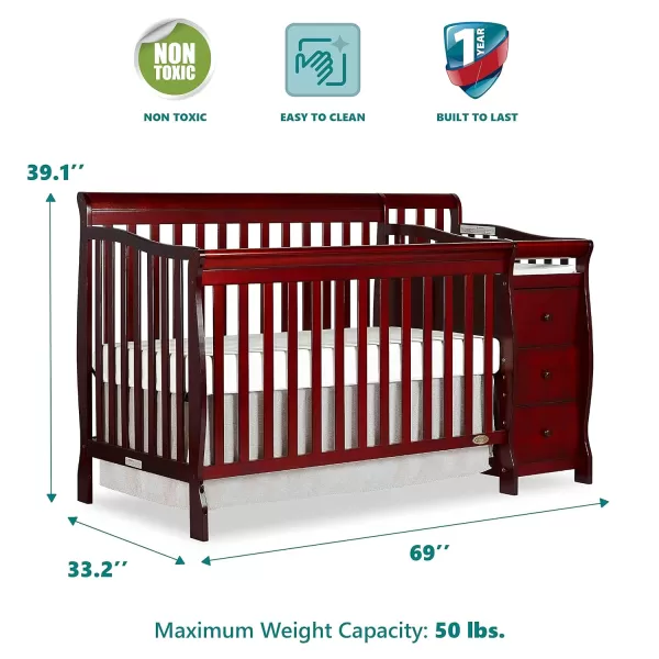 Dream On Me 5 in 1 Brody Convertible Crib with Changer